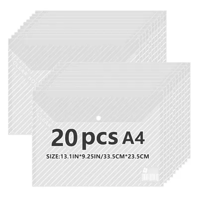 Document Bag Transparent Pp Material A4 Waterproof Document Bag Student Office Button Bag