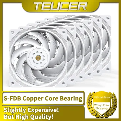 TEUCER Wind Holiness Cooling Fan 12cm 12V 4PIN PWM 2150RPM S-FDB Bearing Quiet Fan For Computer Case
