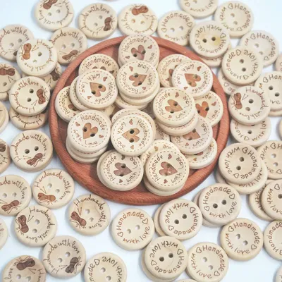 DIY Wood Buttons Sewing Accessories Wooden Craft Supplies Clothing Material Decoration Child