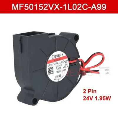 Brand New MF50152VX-1L02C-A99 3D Printer Cooler For Sunon 2PINS Fan 50*50*15MM DC24V 1.95W PWM