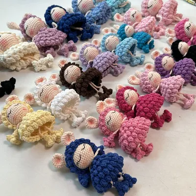 12 colors Finished handmade crochet doll knitted stilted doll wool woven lamb hanging ornaments car bag key chain pendant gifts