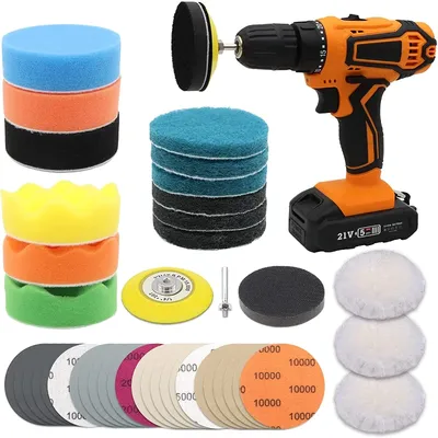 41 Pcs 3 Inch Car Headlight Restoration Kit ,Sanding Discs with Backing Pad, Scouring Pads, Wool