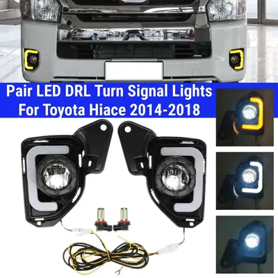 Pair Left &Right Car LED DRL Daytime Running Lights Fog Lamps with H11 Bulbs 6000K~6700K For Toyota