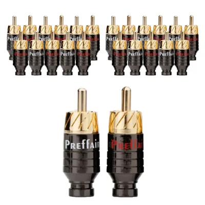 24K Gold Plated RCA Audio Plug High Quality Pure Copper Speaker Hi-fi Male RCA Connectors Adapter
