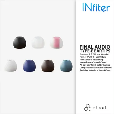 Final Audio Silicone Type E Eartips kit with Case and Nozzle Adaptor for AKG Beats by Dre Empire