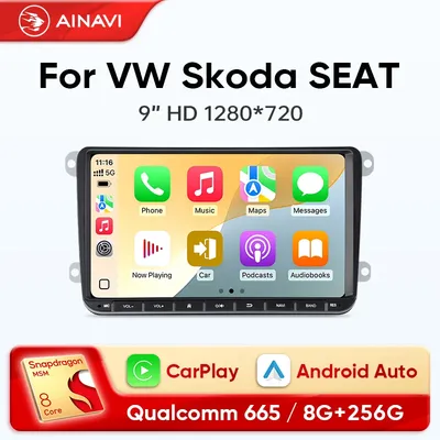 Car Radio For VW T5 Jetta Passat B6 Golf MK6 Tiguan Touran Scirocco Skoda Rapid Octavia Leon Wireless Carplay Android Auto 2 Din