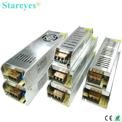 Elongated Power Supply Transformer AC100-240V to DC12V 5A 10A 15A 20A 30A Adapter for LED strip 3D