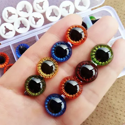 20pcs Laser Plastic Safety Eyes For Crochet Stuffed Toys Amigurumi Color Mixed Sizes Box Kawaii Doll