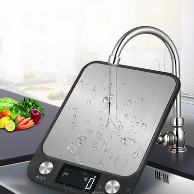 Kitchen Scale 15Kg/1g Weighing Food Coffee Balance Smart Electronic Digital Scales Stainless Steel