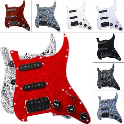 Multi Colour SSH Pickguard Electric Guitar Pickguard and Black White SSH Loaded Prewired