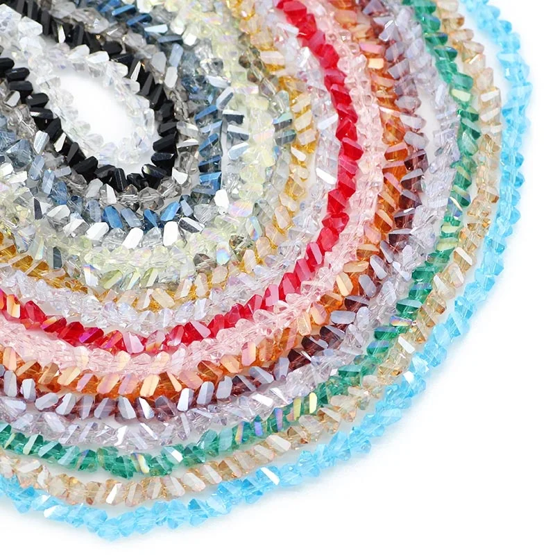 90pcs Triangle Austrian Crystal Glass Beads Spacer Loose Beads For Jewelry Making Bracelets & Bangles Necklace DIY 4mm 6mm 8mm