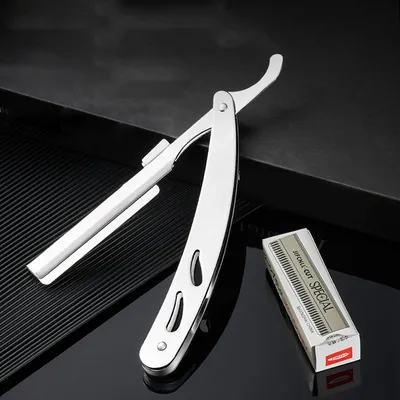 GIANXl Manual Folding Shaver Stainless Steel Straight Edge Razor With Blades Professional Sharp