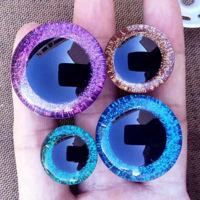 20pcs Diy Glass 3D Plastic Safety Eyes For Toys Glitter Amigurumi Large For Crochet Knitting Doll 9/10/12/14/16/18/20/25/30/35mm