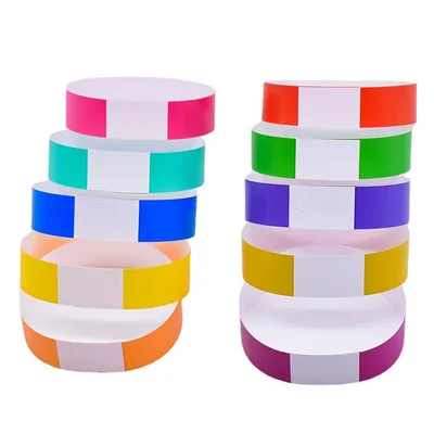 100 Disposable Bracelet Wristband Party Paper Bracelet Synthetic Paper Plastic Pattern Paper Card
