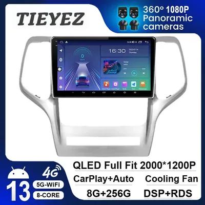 9" Android 13 For Jeep Grand Cherokee 2008 2009 2010 2011 2012 2013 QLED Screen Car Radio Multimedia