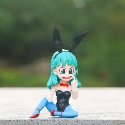 Anime Dragon Ball Figure GK Bunny Girl Bulma Figure Erect Middle Finger PVC Action Figures