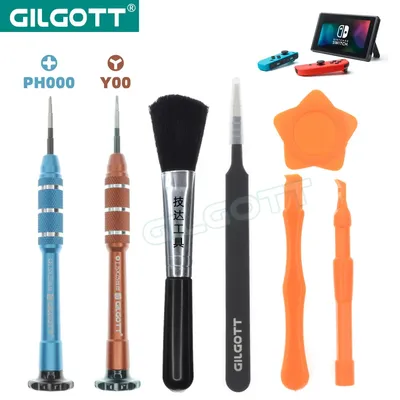 GILGOTT 7PCS/Set PH000 Phillips Triwing Y00 1.5MM Screwdriver Tweezer Spudger Open Tool Kit for Nintendo Switch Lite NS Joycon