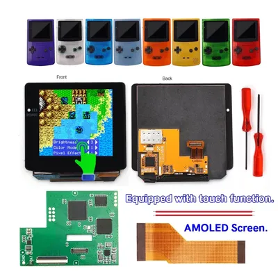 HISPEEDIDO GBC Laminated AMOLED OLED Touch Screen OSD Menu RETRO PIXEL Screen For GameBoy Color With