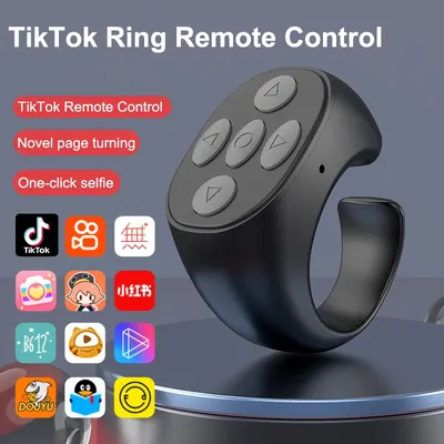 2025 Bluetooth Tiktok Remote Control Ring Gadget Flipping Selfie Fingertip Controller Give Likes 4