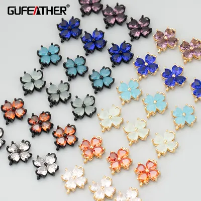 GUFEATHER MD75,jewelry accessories,18k gold black plated,copper,zircons,hand made,charms,jewelry
