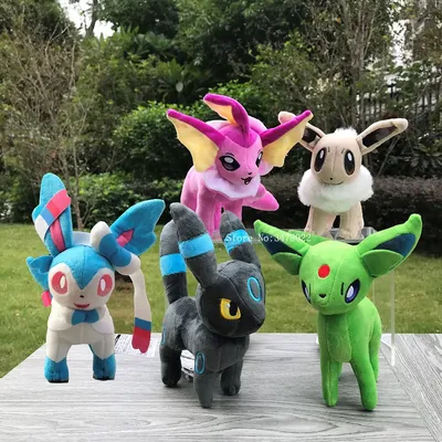 5 Styles Pokemon Shiny Eevee Sylveon Vaporeon Espeon Umbreon Plush Cute Eeveelution Stuffed Toy