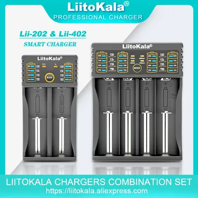 Liitokala Lii-202 Lii-402 1.2V 3.7V 3.2V 3.85V 18650 18350 26650 18490 AA AAA 14500 21700 Lithium