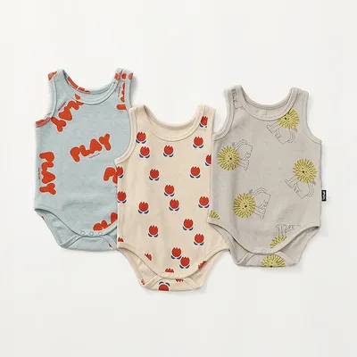 0-24 Months Newborn Baby Bodysuit Boy Girls Clothes Romper Cotton Sleeveless Lion Printing Cute