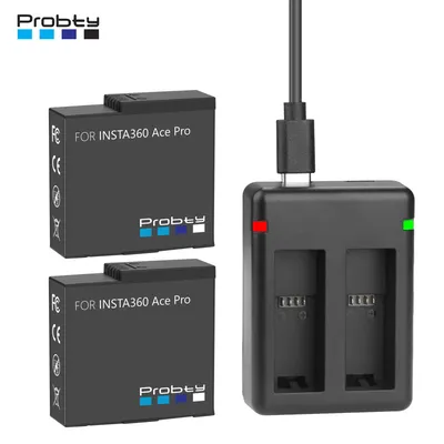 For Insta360 Ace Pro 2 Ace 2200mAh Battery+LED Dual Charger For Insta360 Ace Pro 2 Battery