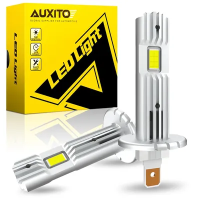AUXITO 2Pcs 12000LM H1 LED Headlight Bulb H1 LED Canbus Car Head Fog Light Fanless Wireless Mini