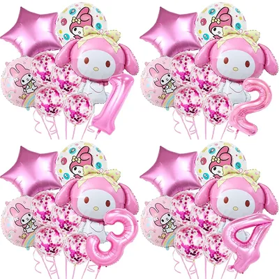Mymelody Foils Balloon Birthday Party Decoration Meloddy Party Accessories Latex Balloon 1-9 Years Girl Birthday Globlos Supply