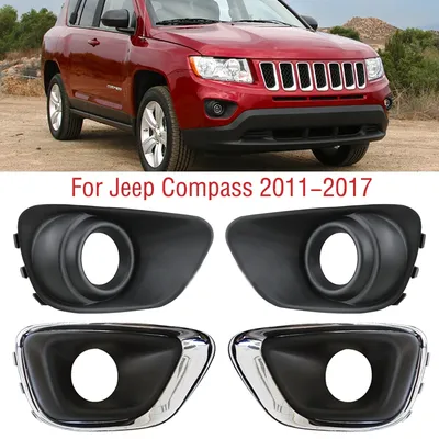 For Jeep Compass 2011-2017 Car Front Bumper Fog Light Lamp Trim Frame Cover Foglight Foglamp Cap