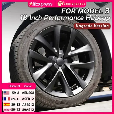 4PCS HubCap for Tesla Model 3 18 Inch Performance Wheel Caps Automobile Replacemen Hub cap Full Rim
