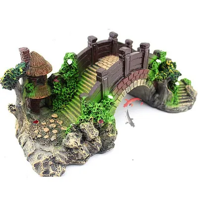 Fish Tank Artificial Bridge Resin Landscape Decoration Bridge Aquarium Equipment Accessories