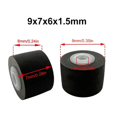 1pcs 9mmx7x6x1.5 Rubber Pinch Roller Belt Pulley For Audio Tape Recorder Drives Cassette Deck