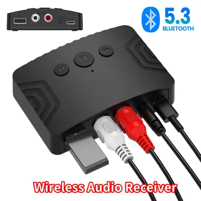 Bluetooth 5.3 Audio Receiver 3.5mm AUX RCA USB U-Disk Stereo Music Wireless Audio Adapter For PC TV Car Kit Speaker Amplifier