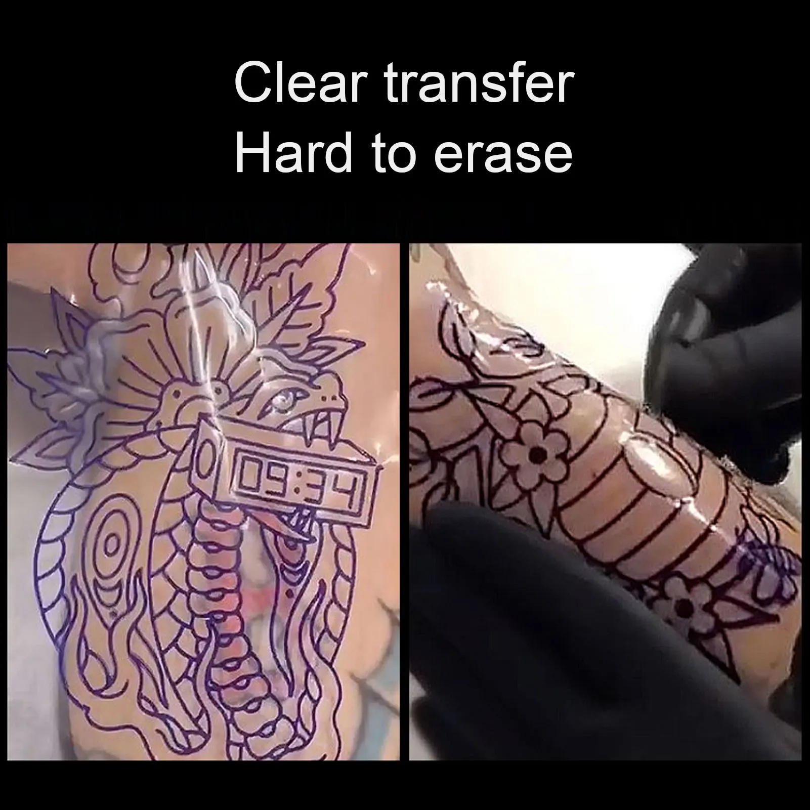 50pcs Clear Pattern Thermal Tattoo TransferTransparent Tattoo Transfer Paper Tattoo Stencil Film Paper Stencil Accessories