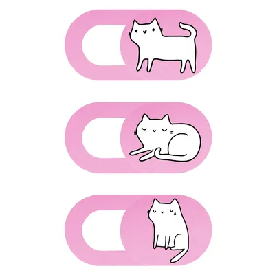 3Pcs Pink Cat Webcam Cover Privacy Protector Rhinestone Design Laptop Camera Lens Cap Notebook Phone