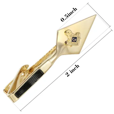 ​Classic Mens Masonic Compasses Tie Clip Golden Freemason Emblem For Men Suit Shirt Jewelry Secret Society Brotherhood Symbol