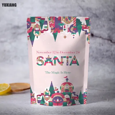 Customized White Kraft Paper Bags Stand Up Zip Lock Dried Fruit Candy Tea Gift Packaging Pouch