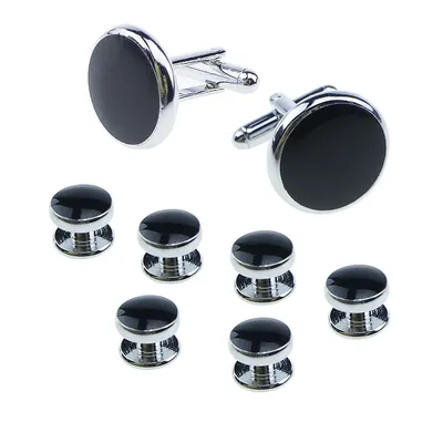Mens Cufflinks and Studs Set for Tuxedo Shirts Business Wedding Party Cuff Links Classic Accessories