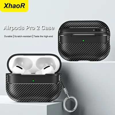 For Original Airpods Pro 2 Case Carbon Fiber Texture Soft Silicone Earphone Case Shockproof With