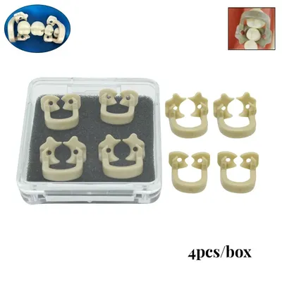 4Pcs/Box Dental Rubber Dam Clamps Barrier Clip Resin Material Dental Lab Dentist Tools Dentistry Supplies Small and Large