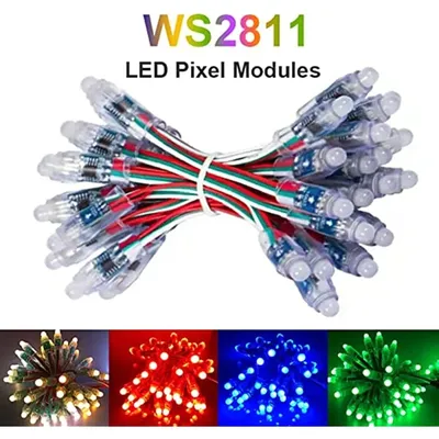 50pcs WS2811 2811 IC RGB Full Color 12mm Pixels Digital Addressable 5V 12V Dream Color LED Pixels