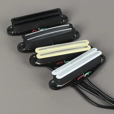 FLEOR 1PCS Ceramic Hot Dual Rails Guitar Pickup Mini Rail Humbucker ST Electric Guitar Pickup