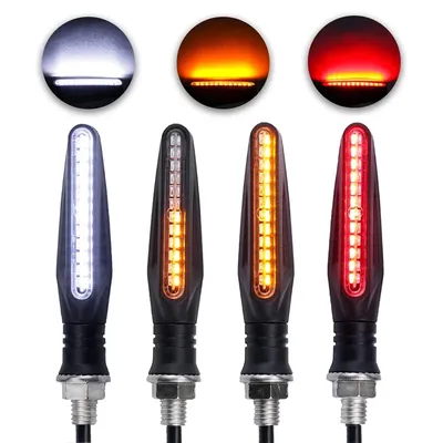 2/4pcs Motorcycle Turn Signals LED Light 12*335SMD Flowing Water Blinker IP67 Flashing Indicator