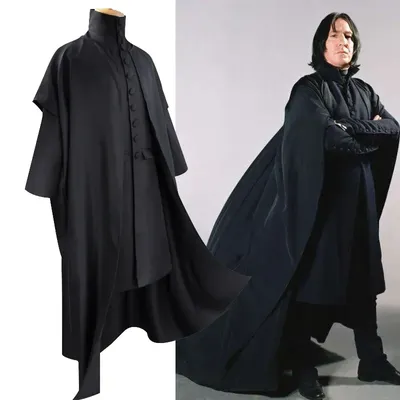 Professor Severus Snape Cosplay Costume School Black Cloak Shirts Suits Adults Robe Magic Wand