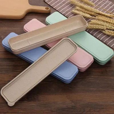 21/23/24/28cm PP Portable Travel Tableware Storage Box Case Food Grade Dinnerware Kitchen Fork Spoon