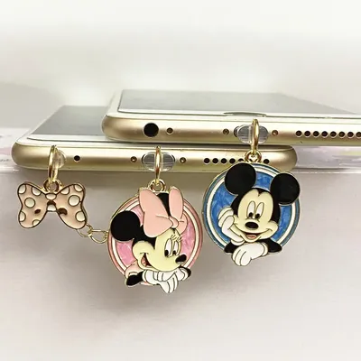 MINISO Minnie Mickey Phone Anti-Dust Plug For iPhone Samsung Xiaomi Type C Android Charging Port