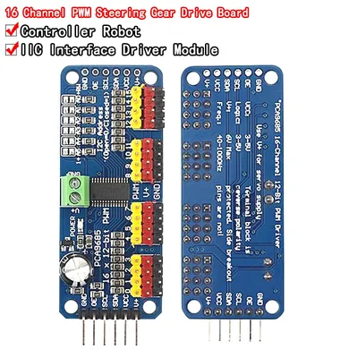 16-Channel 12-bit PWM Servo Driver - I2C interface - PCA9685 for Arduino Raspberry Pi DIY Servo