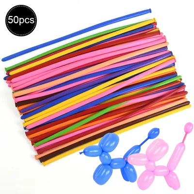 50pcs Magic Thickened Long Strip Balloon Twist Latex Balloons Shape Children's Day Birthday Party
